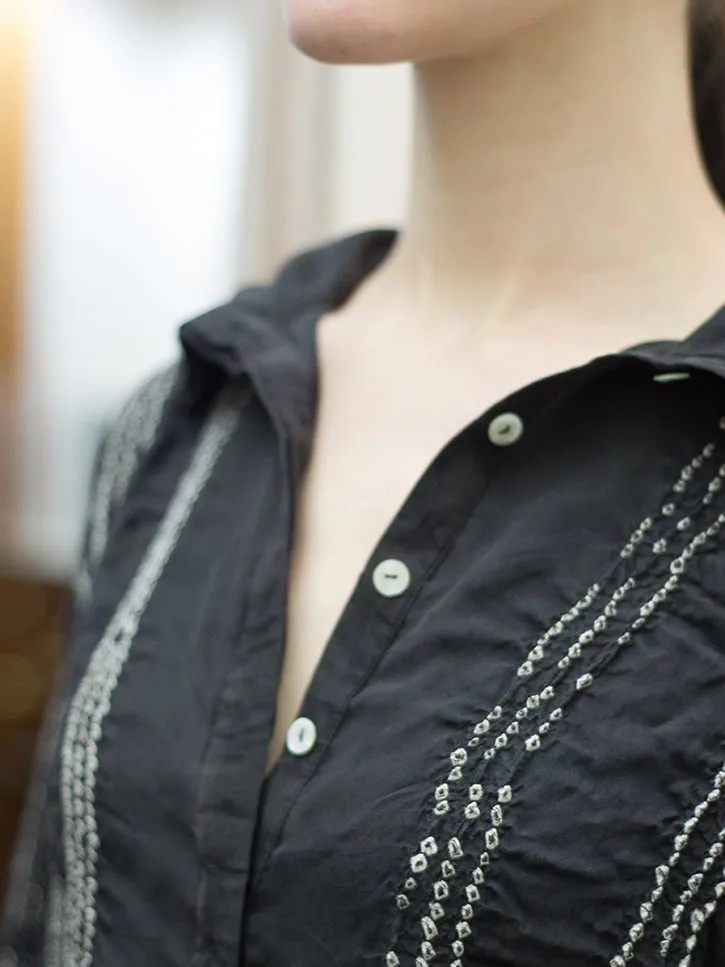 11.11/eleven eleven Button Down Tunic Shirt/Dress, Navy