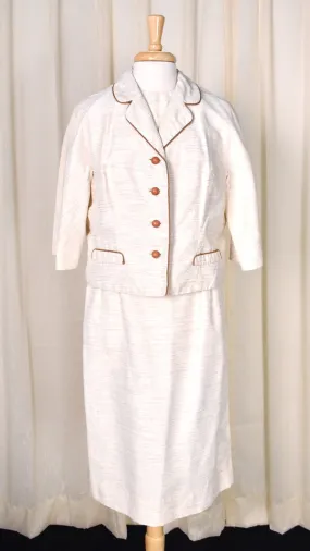 1960s Vintage Tan 3 piece Skirt Suit