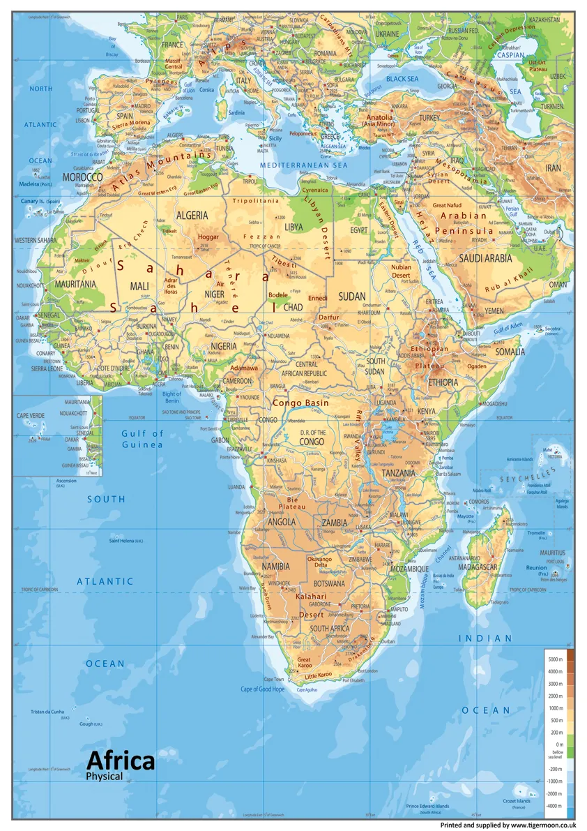 Africa Physical Map