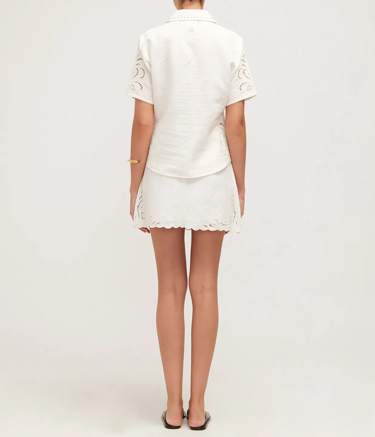 Anystos Linen Embroided Shirt in White