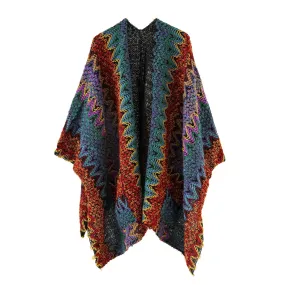 Autumn and winter Christmas women's red vintage travel mixed color fashion shawl