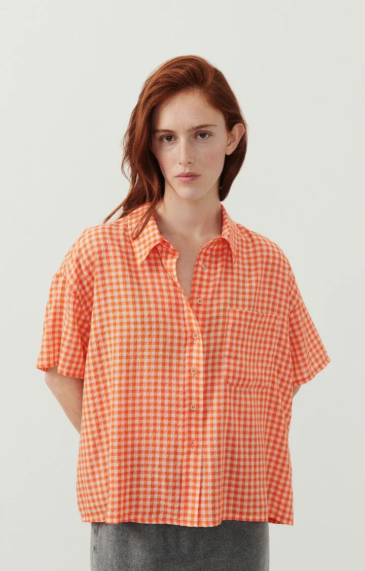 AV PYKABOO Check shirt in Neon Orange