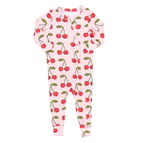 Baby Bamboo Romper - Pink Cherries