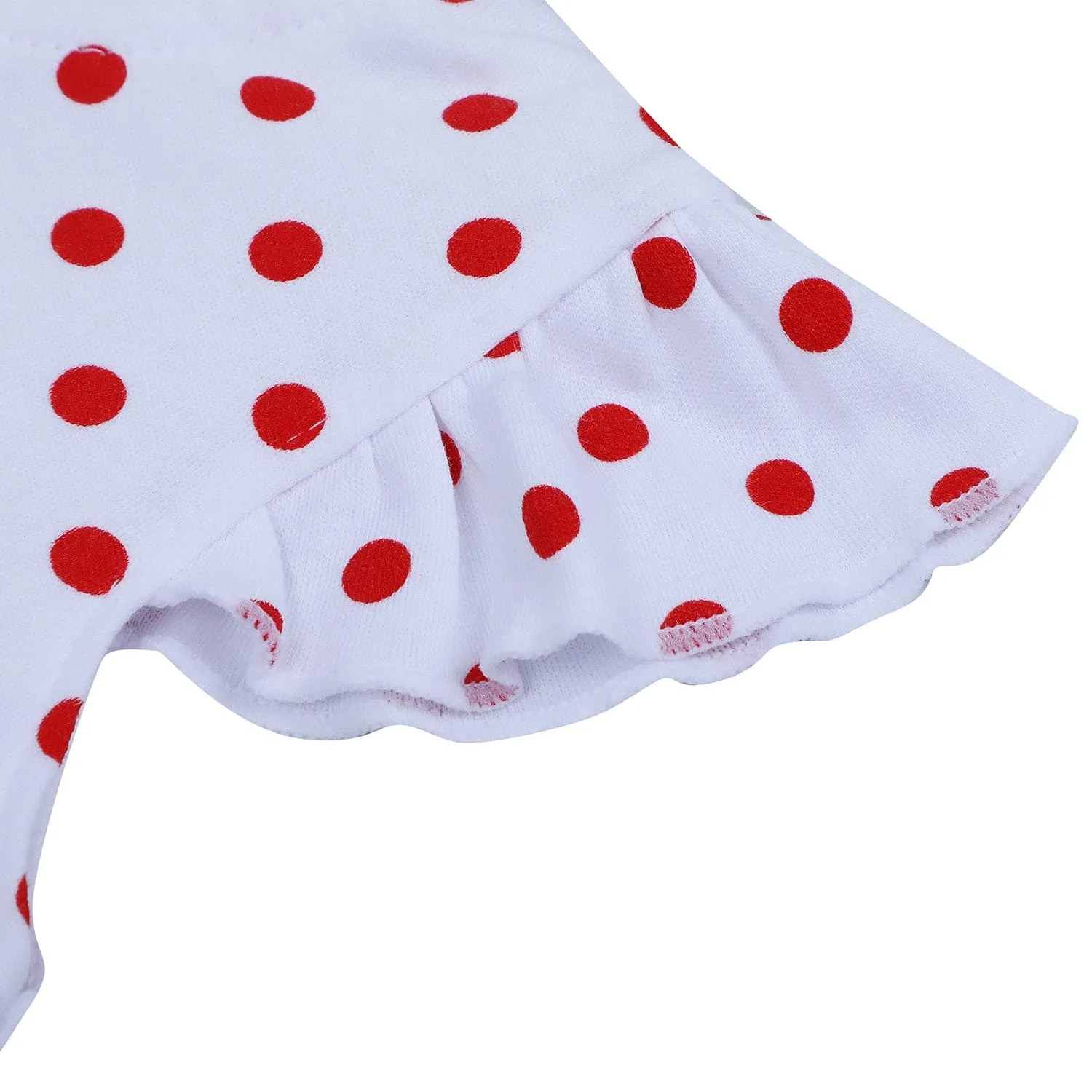 Baby Moo Little Penguin Embroidered Soft Cotton Girls Hooded Short Romper - Red
