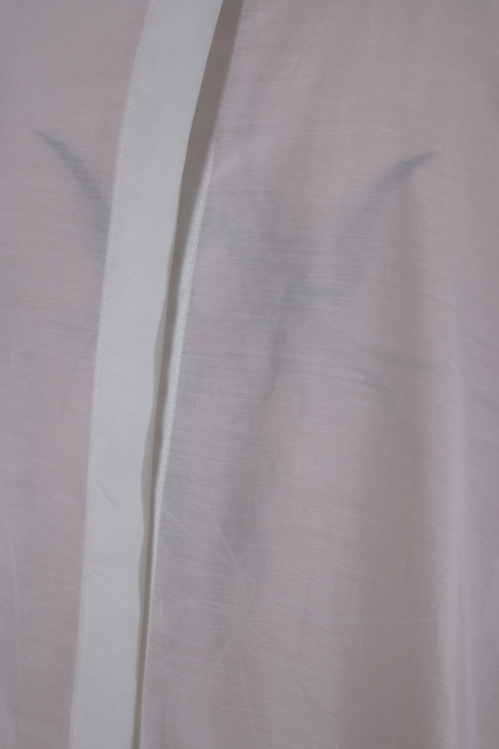Backless White Silk Shirt-dress