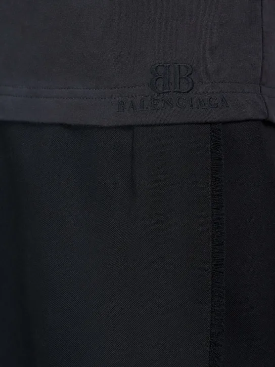 Balenciaga   Cotton t-shirt &amp; tailored twill dress 