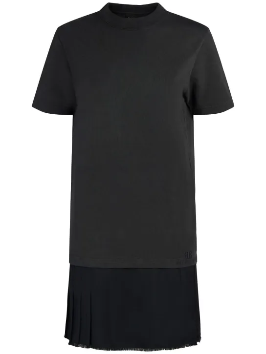 Balenciaga   Cotton t-shirt &amp; tailored twill dress 