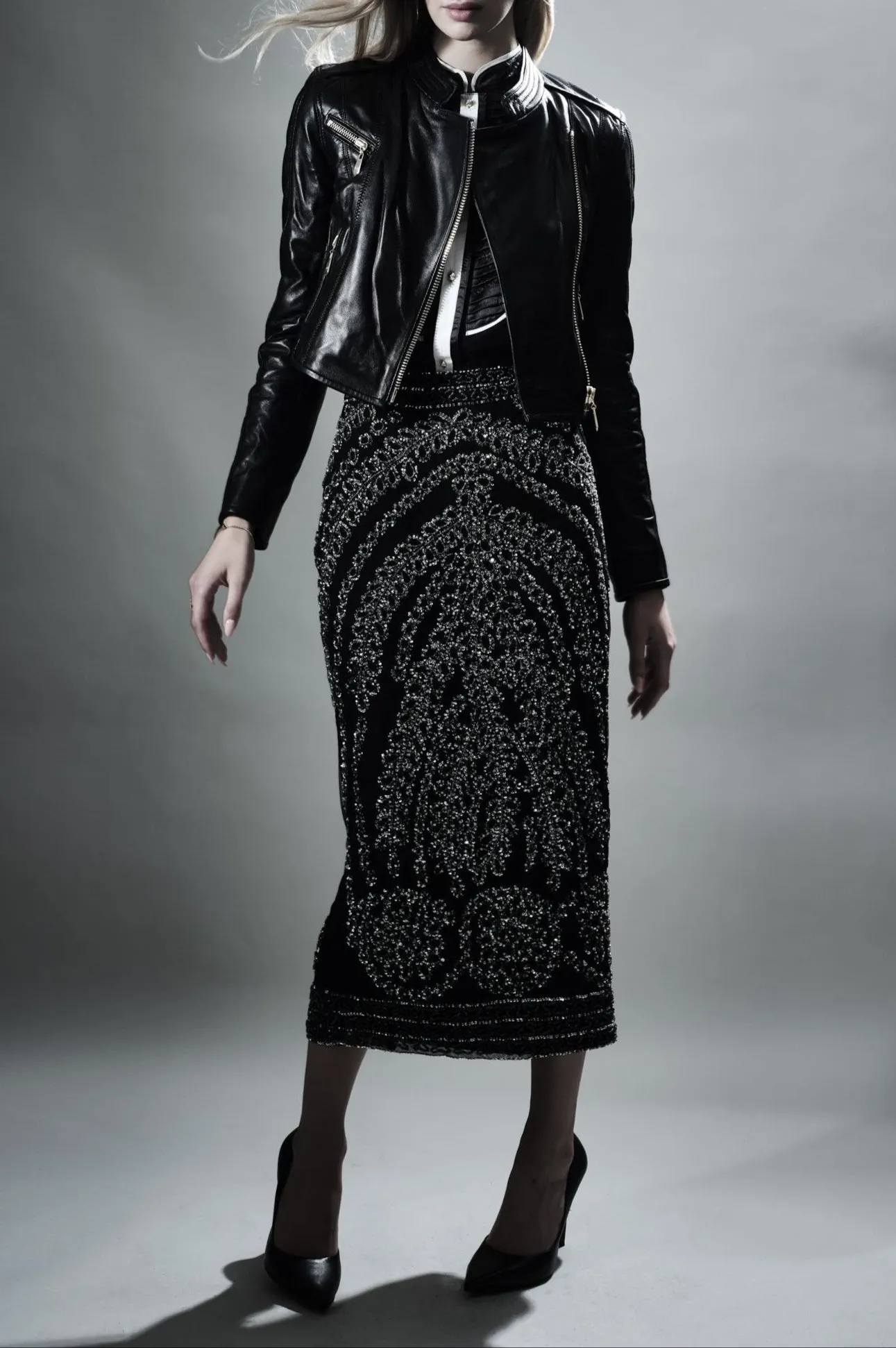 BALHAM BY-PRODUCT LEATHER BIKER JACKET