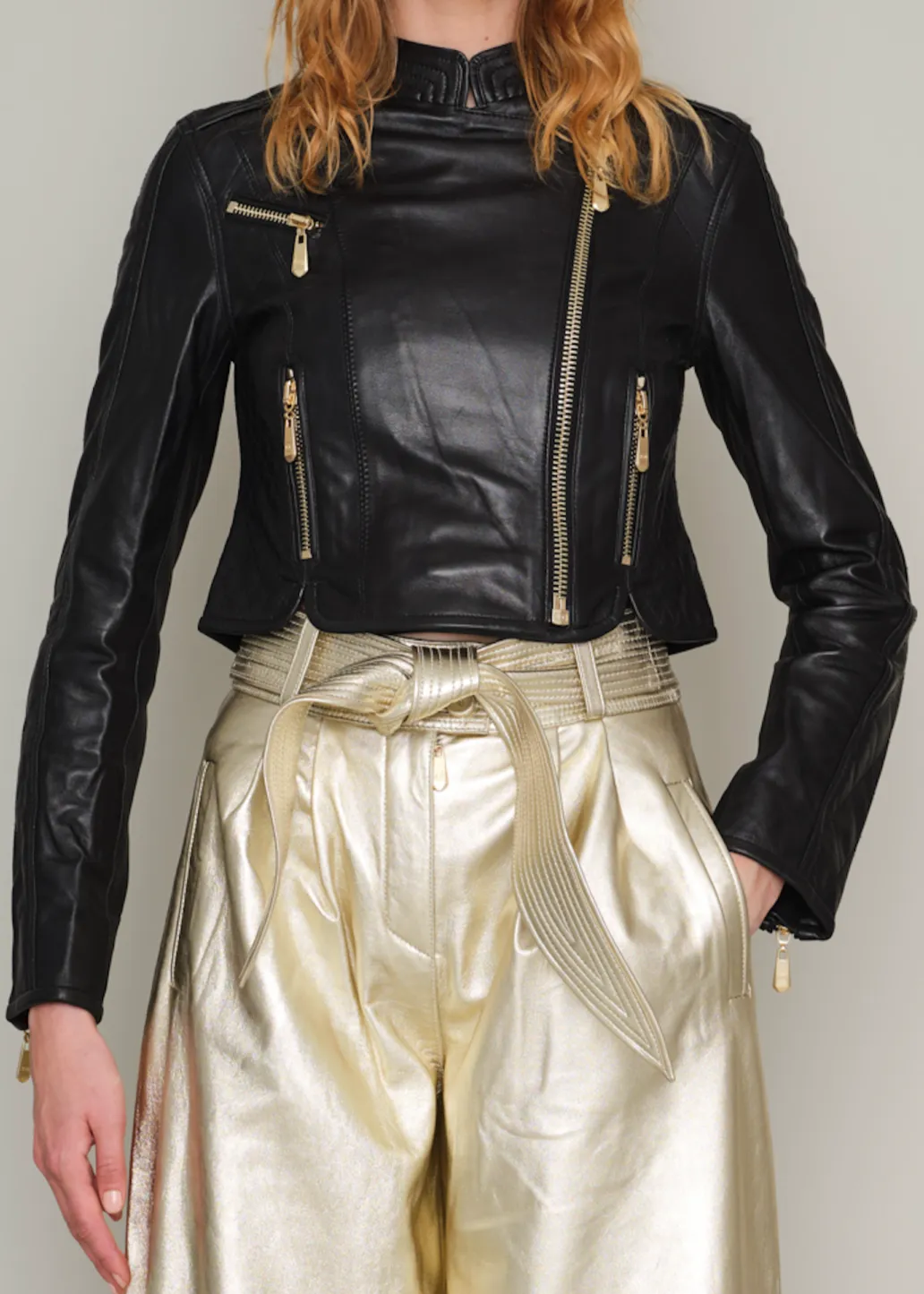BALHAM BY-PRODUCT LEATHER BIKER JACKET