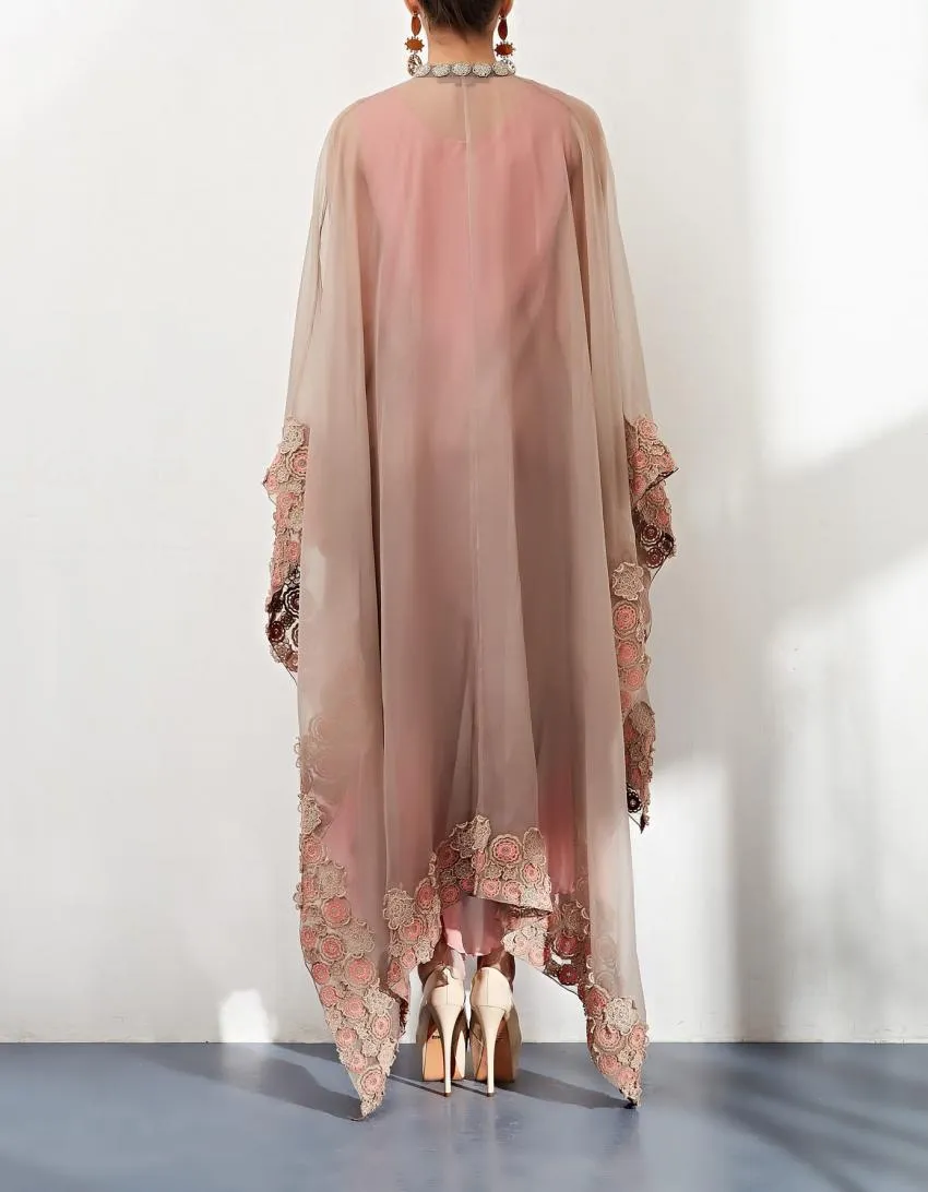 Beige Cape with Shaded Dress