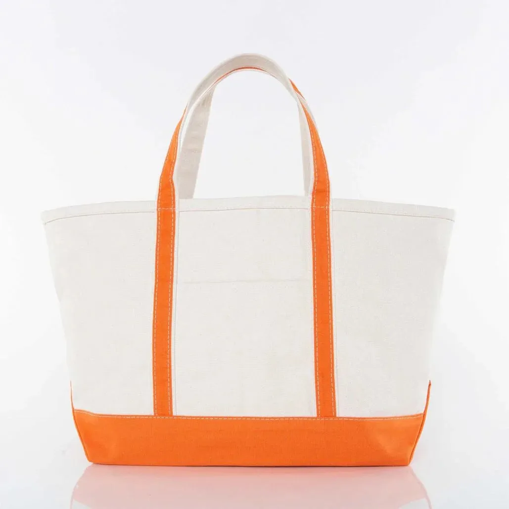 Bitsy Floral Monogram on Large Boat Tote