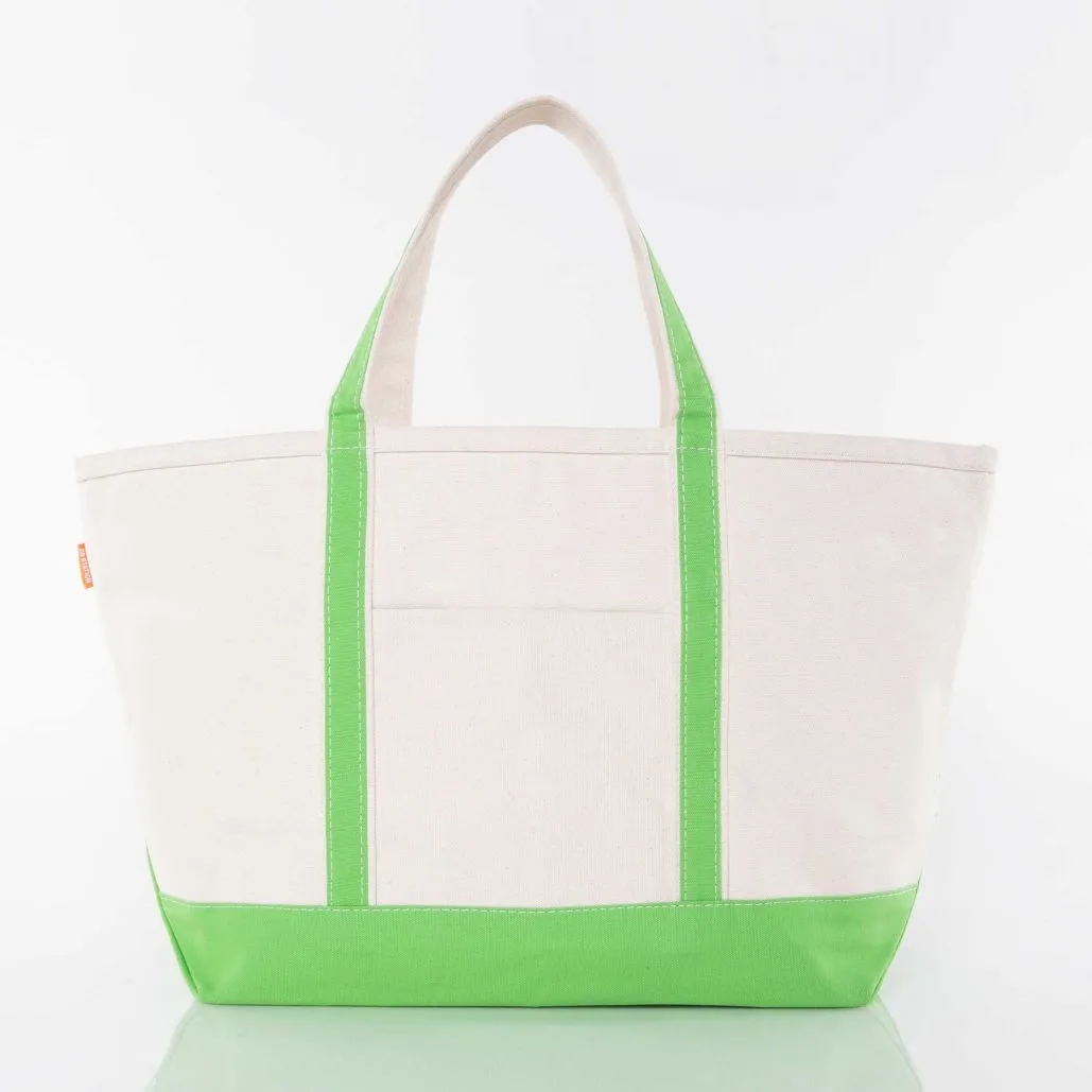 Bitsy Floral Monogram on Large Boat Tote