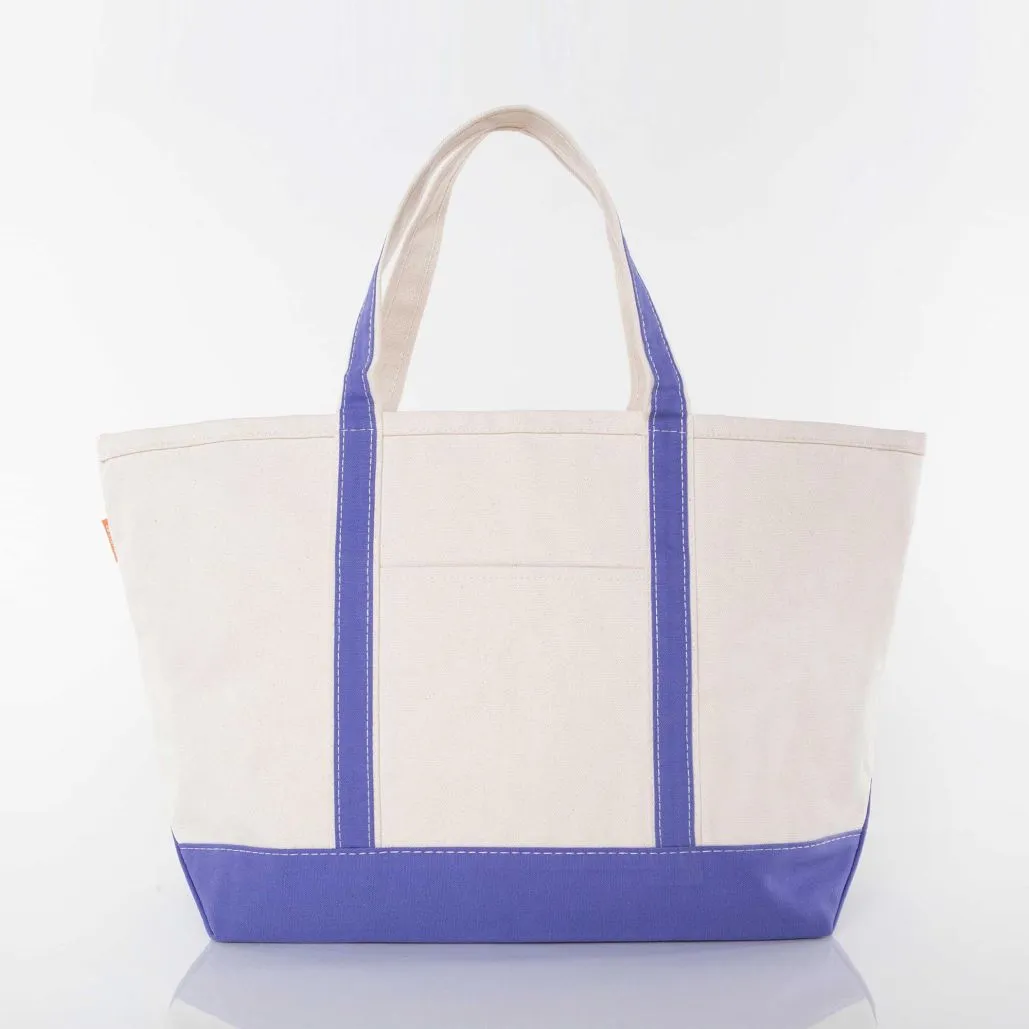 Bitsy Floral Monogram on Large Boat Tote