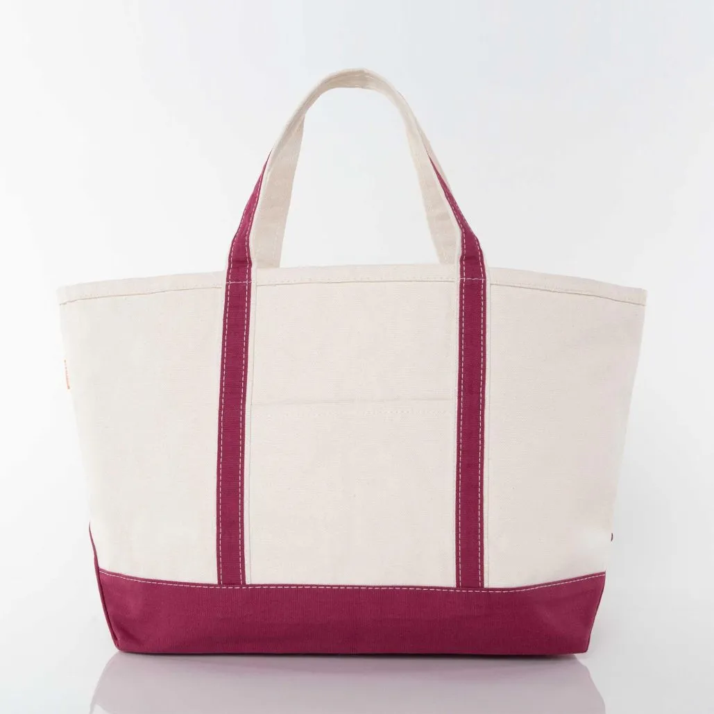 Bitsy Floral Monogram on Large Boat Tote