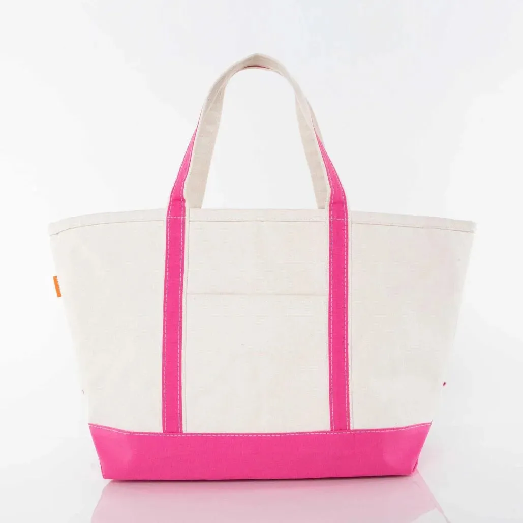 Bitsy Floral Monogram on Large Boat Tote