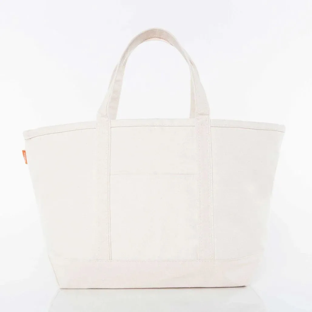 Bitsy Floral Monogram on Large Boat Tote