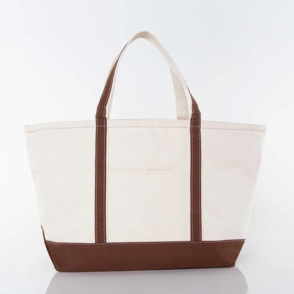 Bitsy Floral Monogram on Large Boat Tote