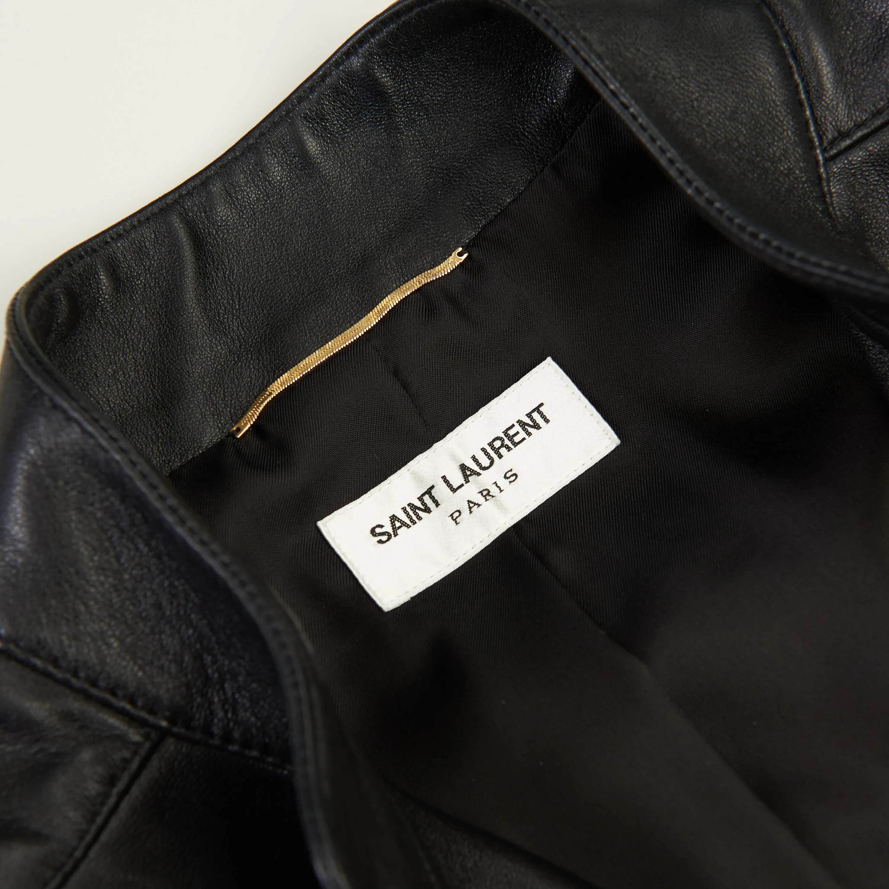 Black Drawstring Zip-Front Leather Shirt Dress