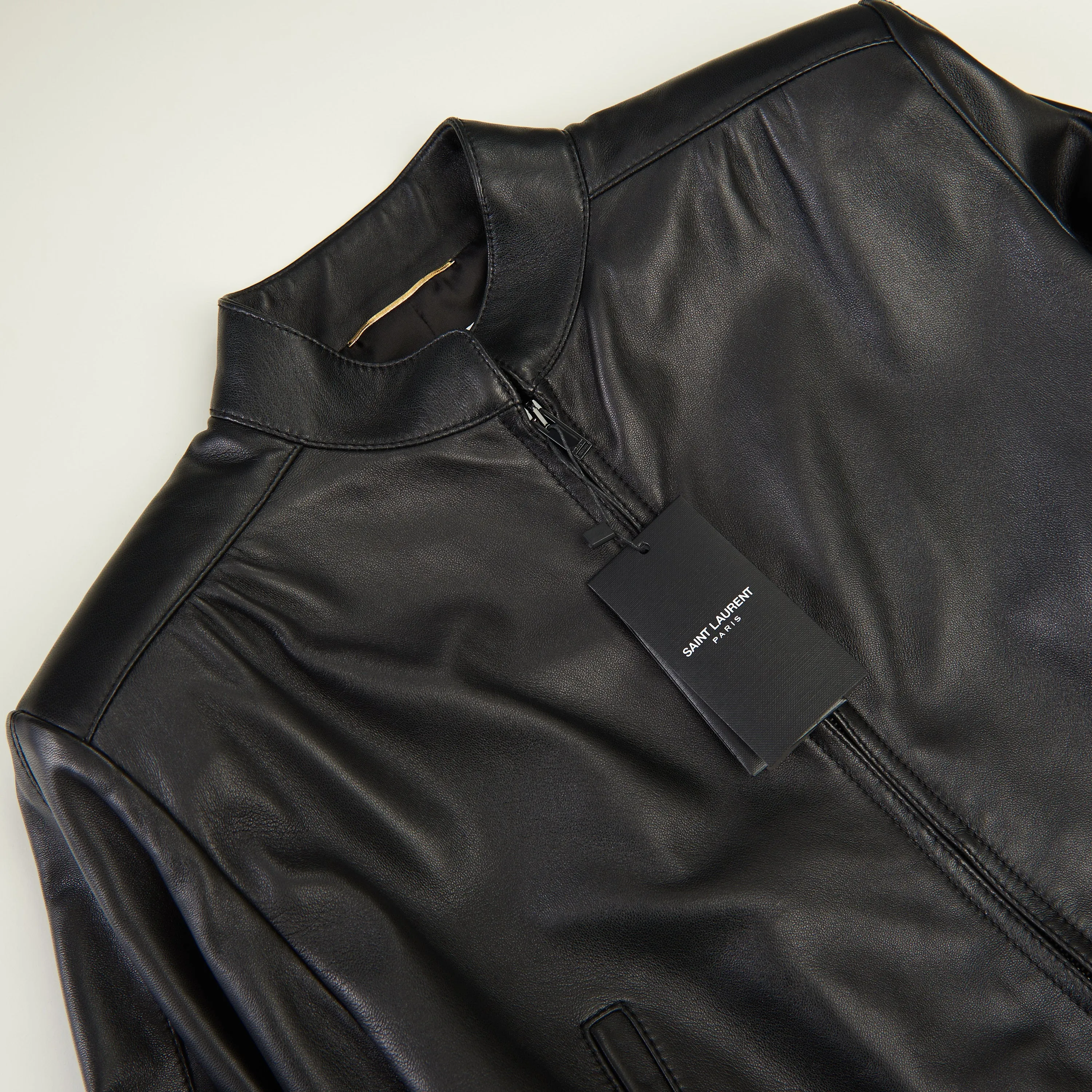 Black Drawstring Zip-Front Leather Shirt Dress