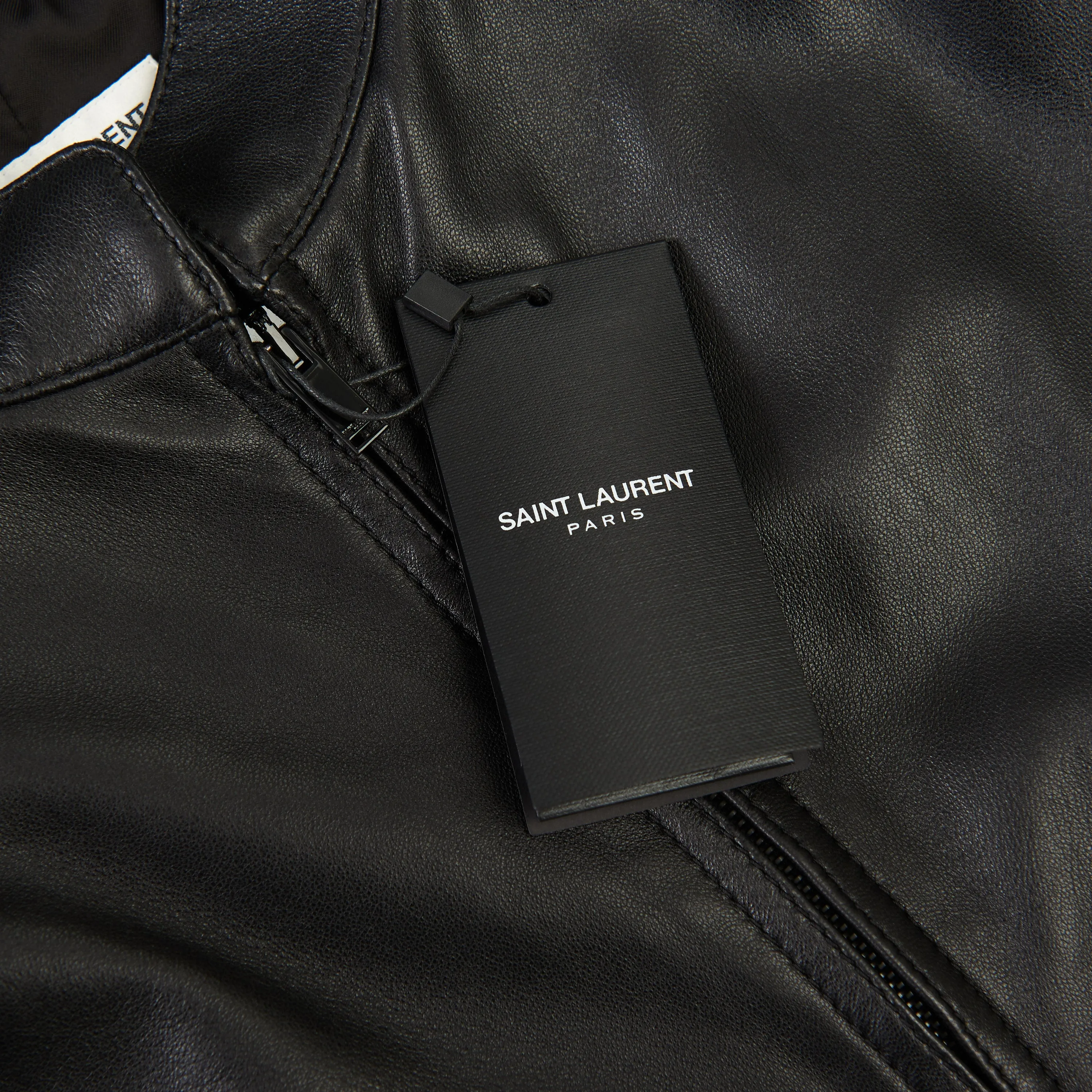 Black Drawstring Zip-Front Leather Shirt Dress