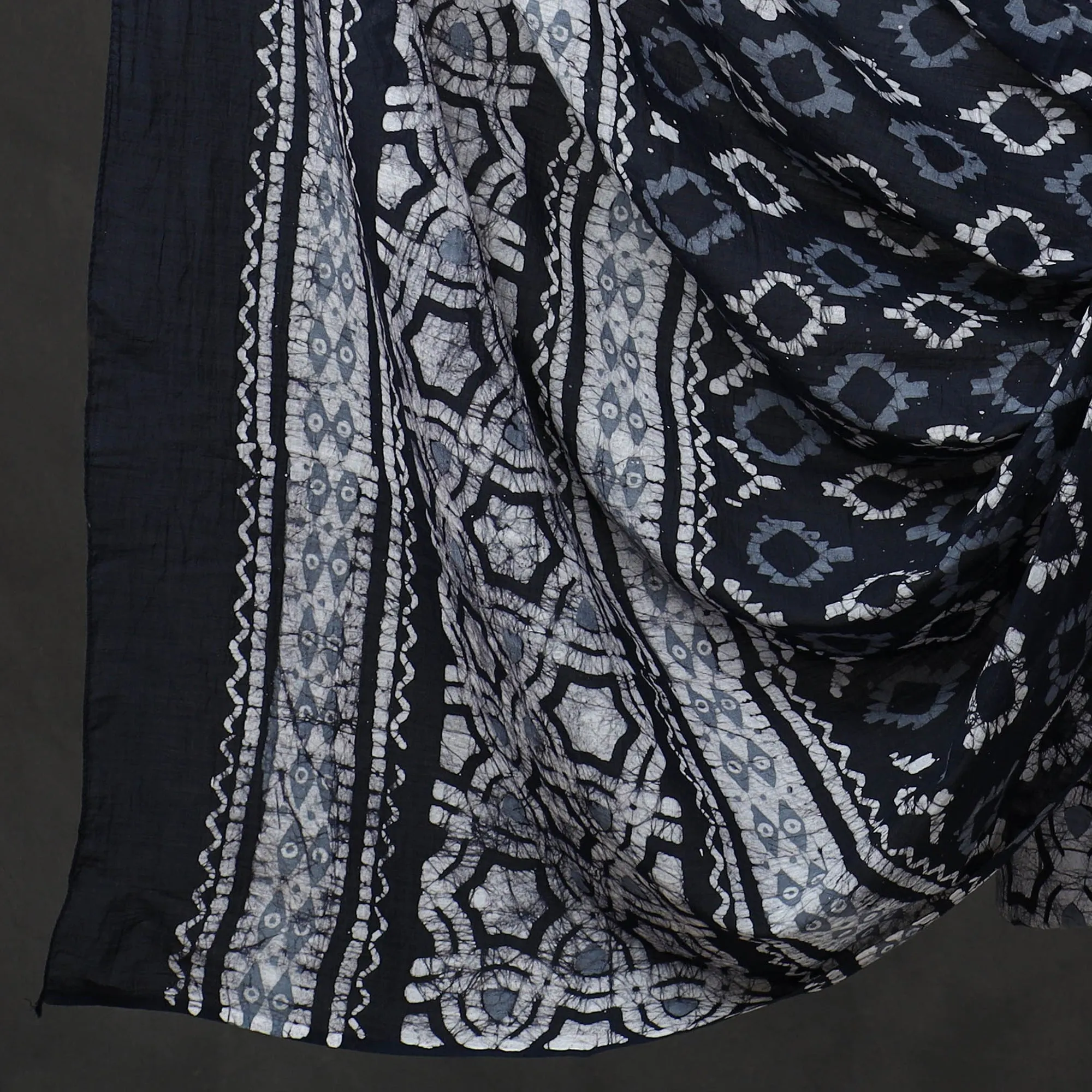 Blue - 3pc Kutch Cotton Batik Print Dress Material 09