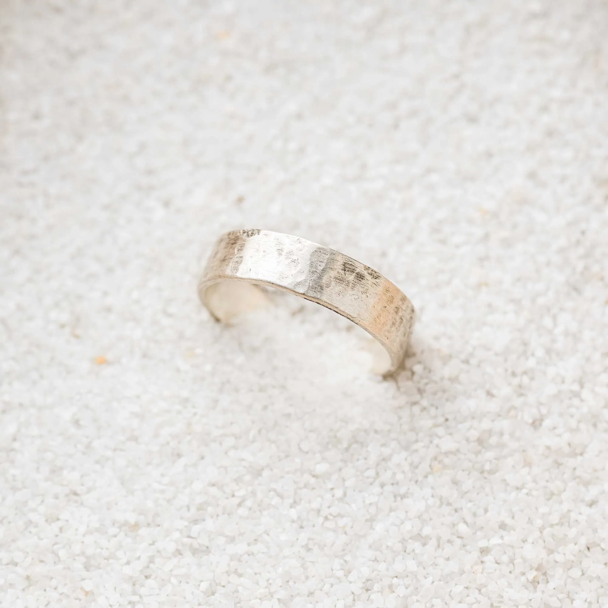 Blush Pink Spinel East-West Mixed Metal Ring on Cigar Band