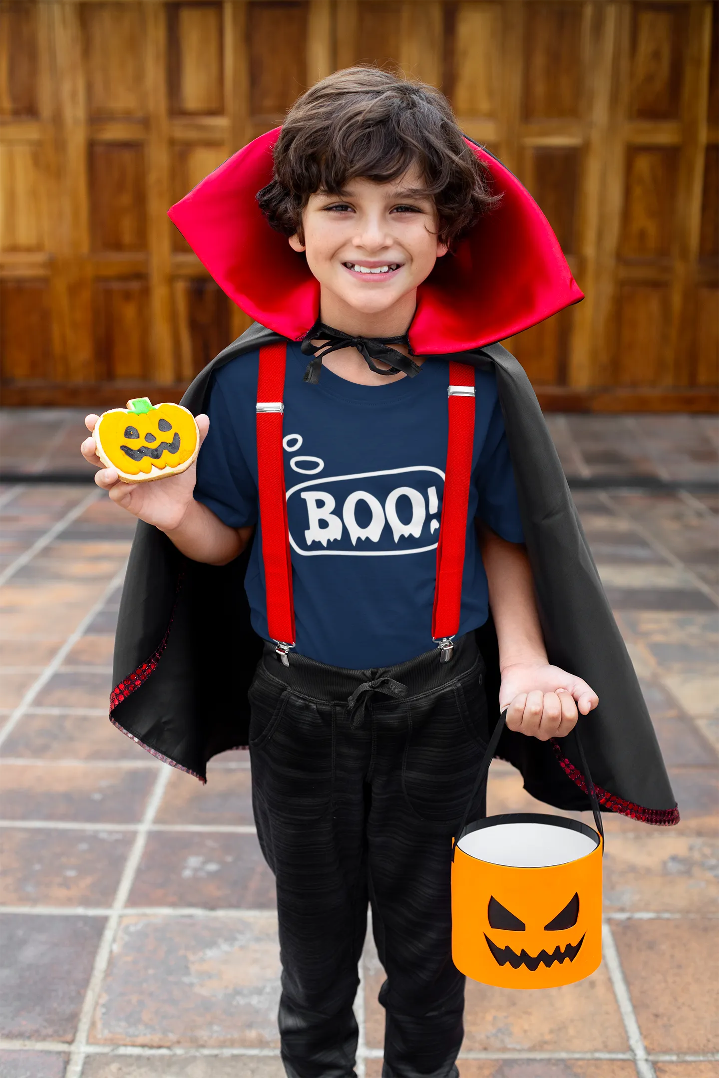 Boo! and Ahh! Matching Boys Halloween T-Shirt and Baby Onesie Set