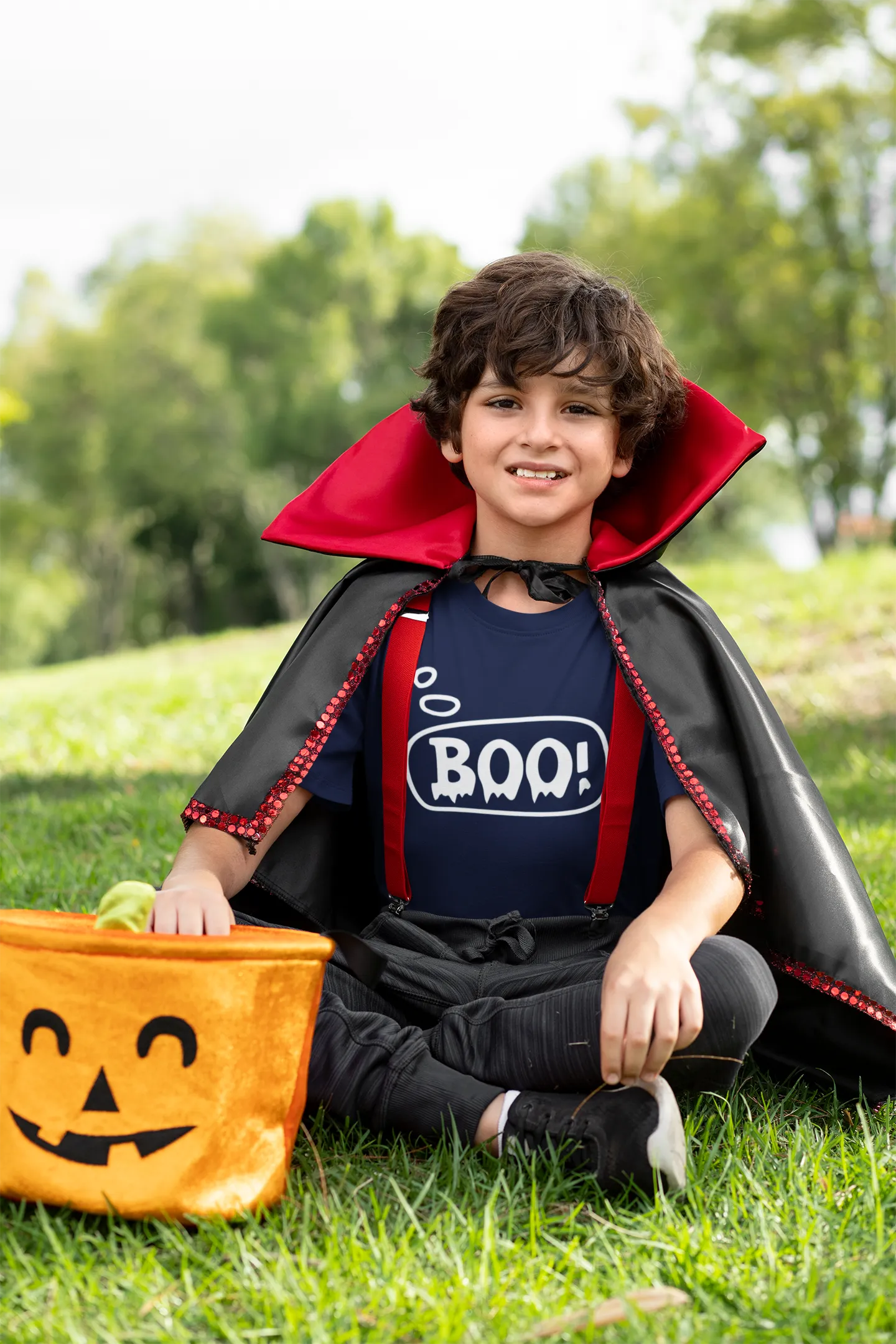 Boo! and Ahh! Matching Boys Halloween T-Shirt and Baby Onesie Set