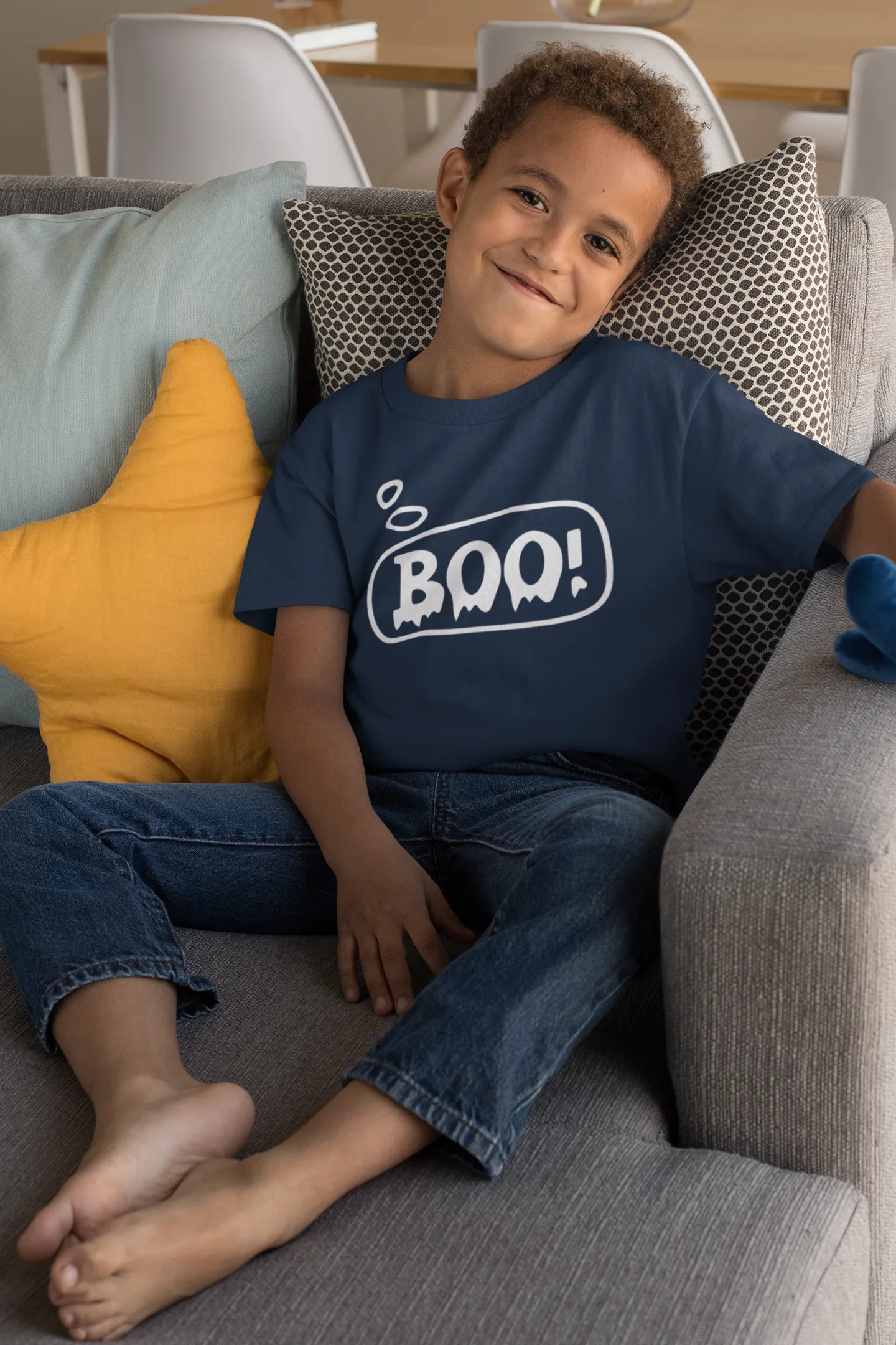 Boo! and Ahh! Matching Boys Halloween T-Shirt and Baby Onesie Set