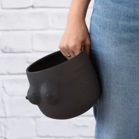 Boob Planter - Black Clay