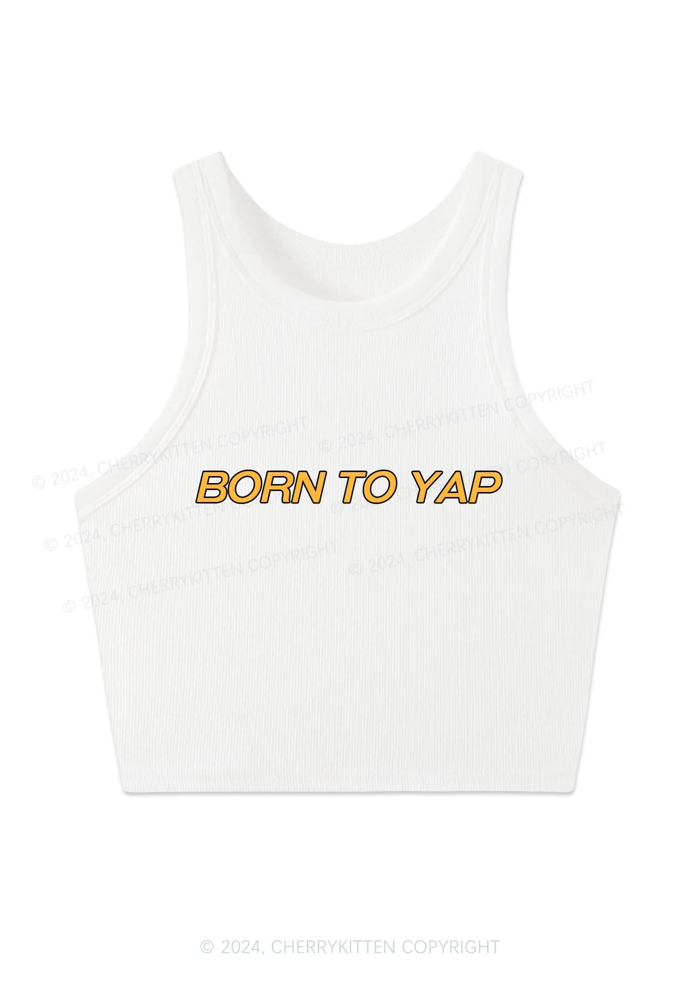 Born To Yap Y2K Crop Tank Top Cherrykitten