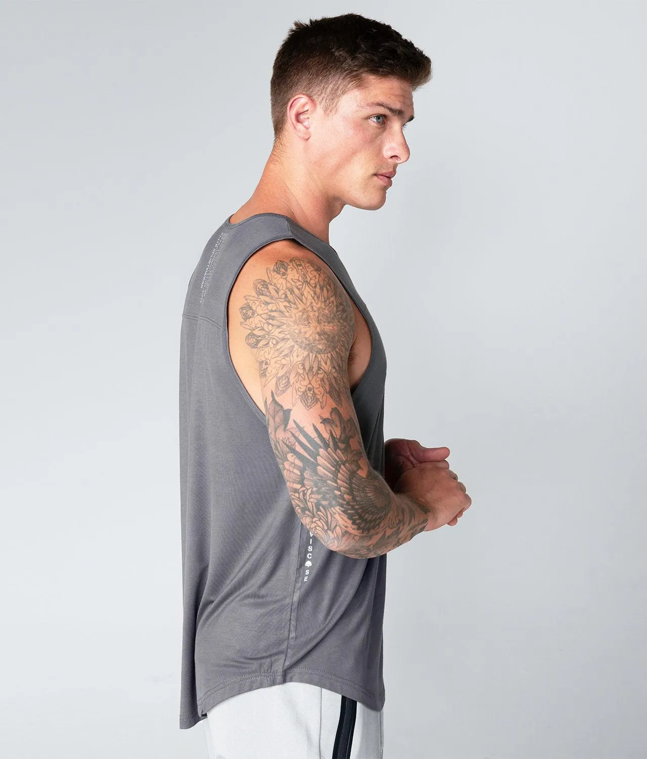Born Tough Core Fit Gray Running Tank Top for Men