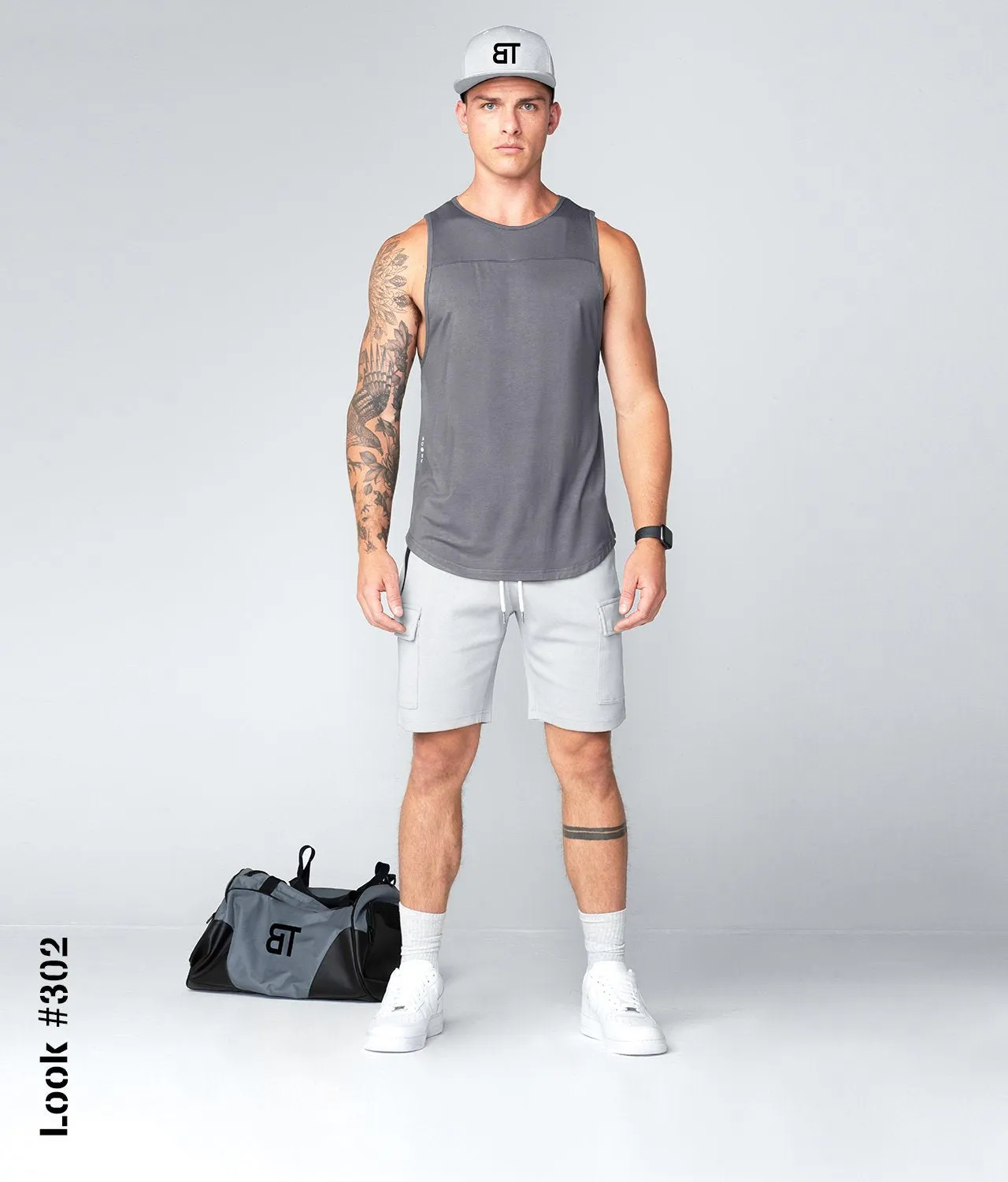Born Tough Core Fit Gray Running Tank Top for Men