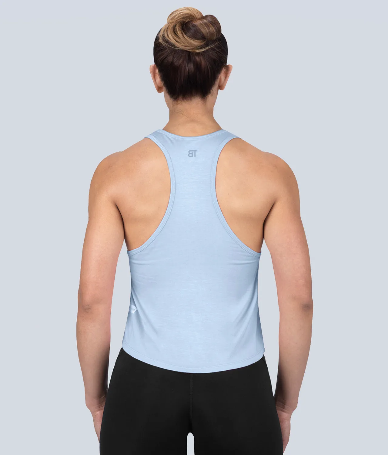 Born Tough Limitless Blue Sheer Bodybuilding Tank Top for Women