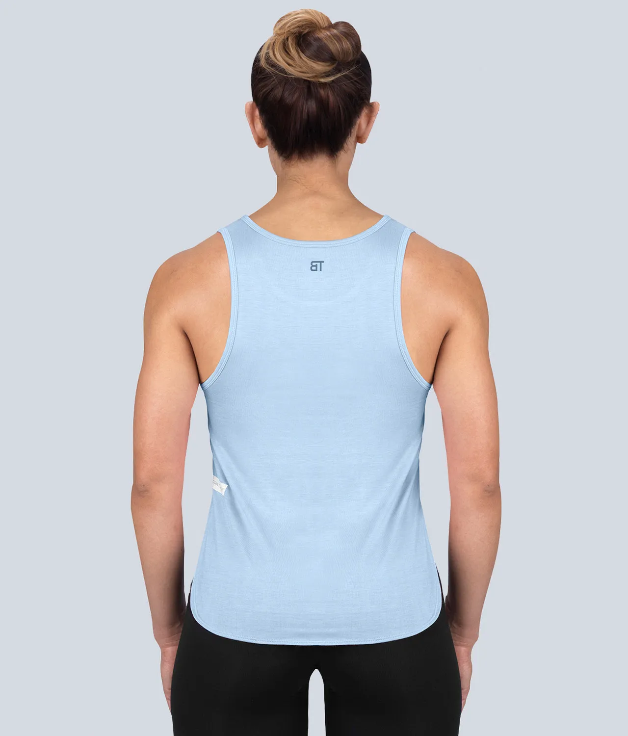 Born Tough Limitless Muscle Blue Sheer Bodybuilding Tank Top for Women