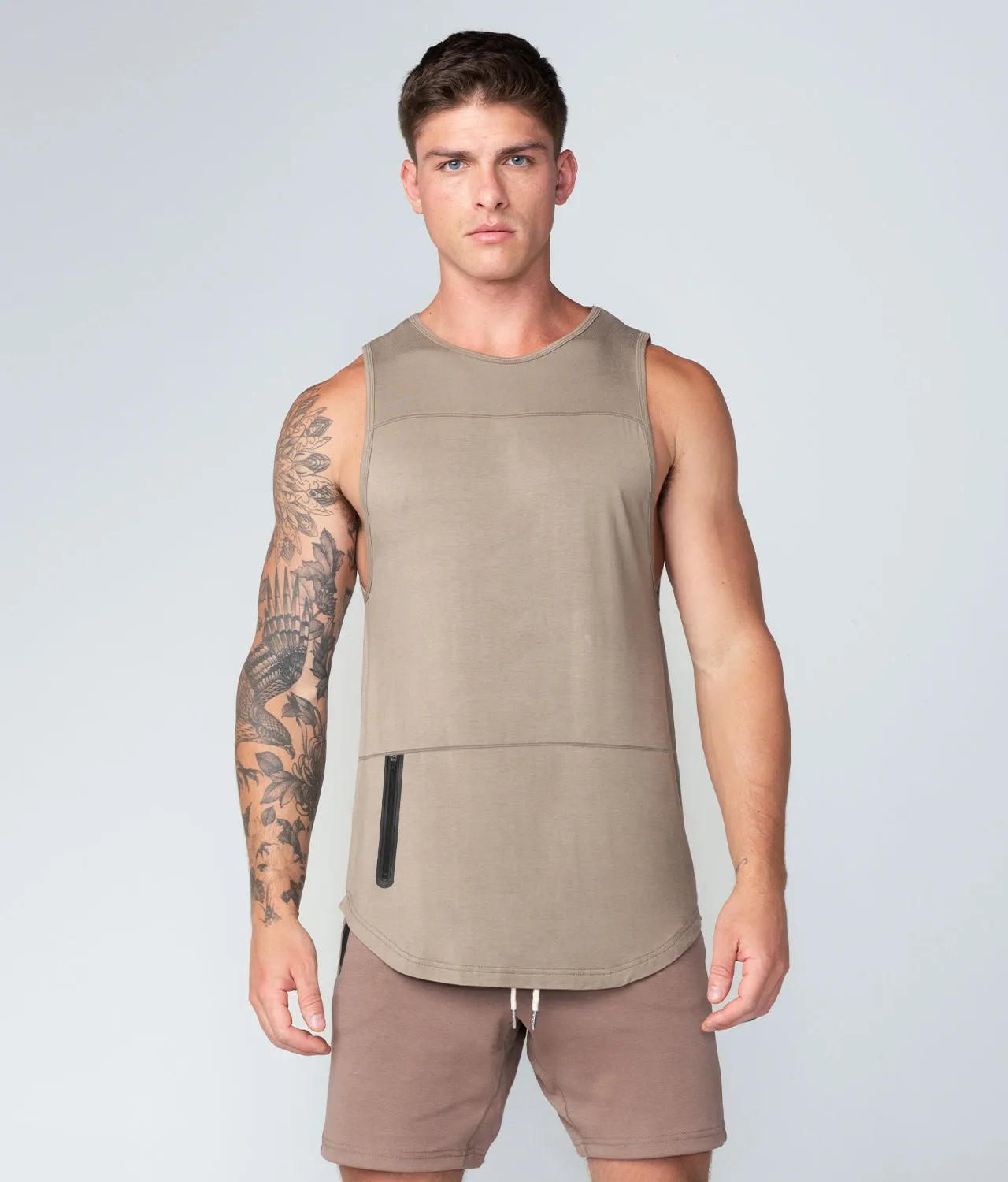 Born Tough Zippered Lunar Rock Bodybuilding Tank Top for Men