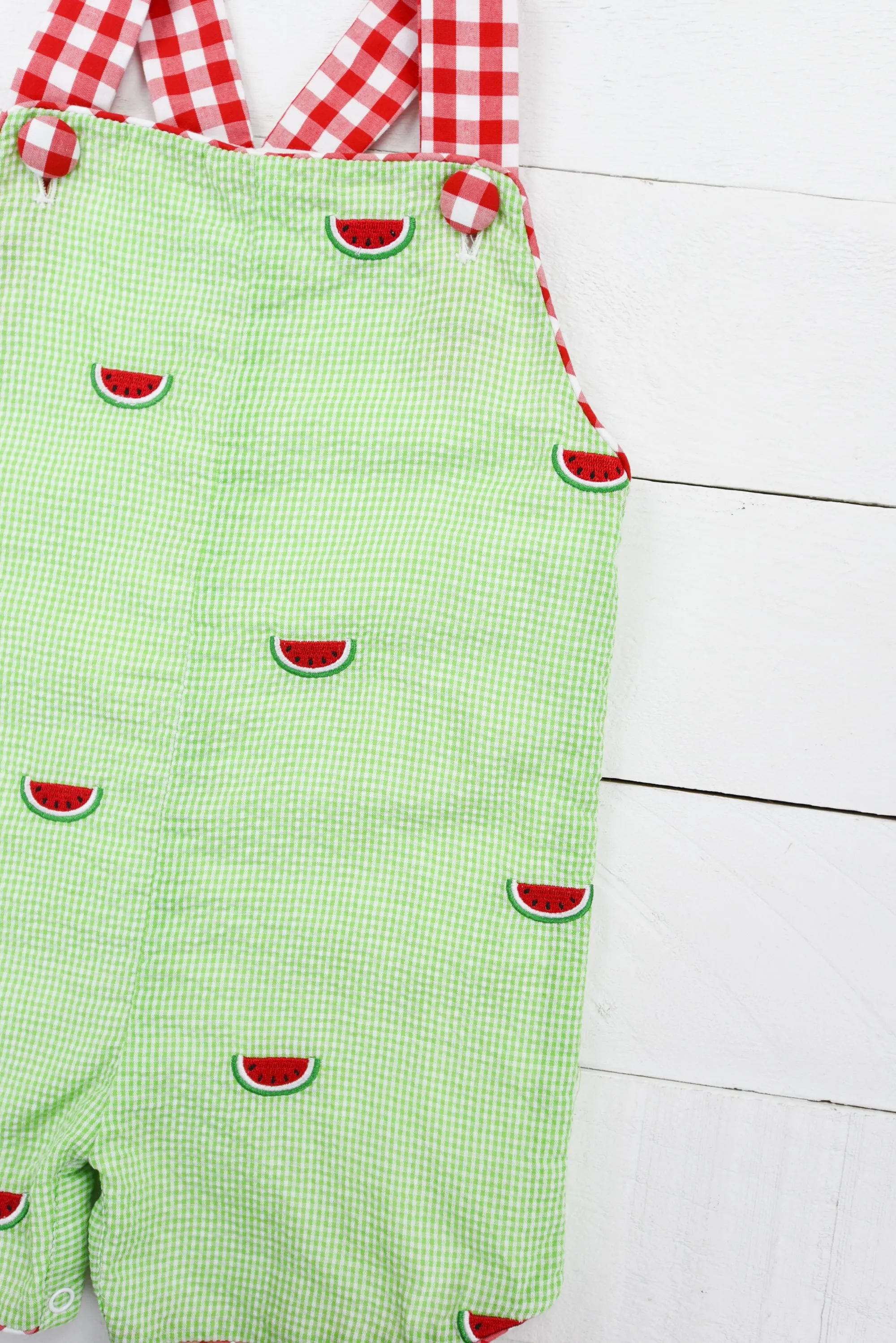 Boys Seersucker Watermelon Jon Jon