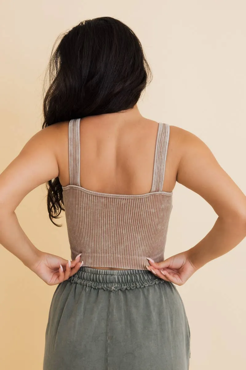 Bronze Breeze Ribbed Crop Tank