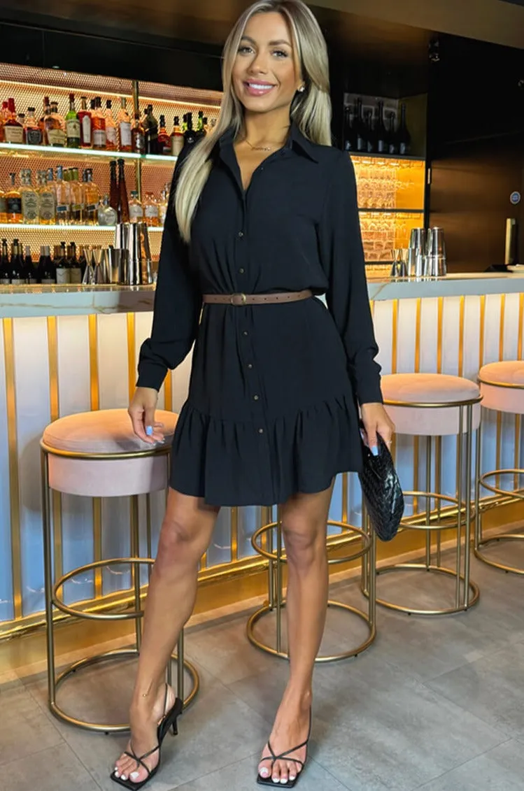 Brylee Black Shirt Dress