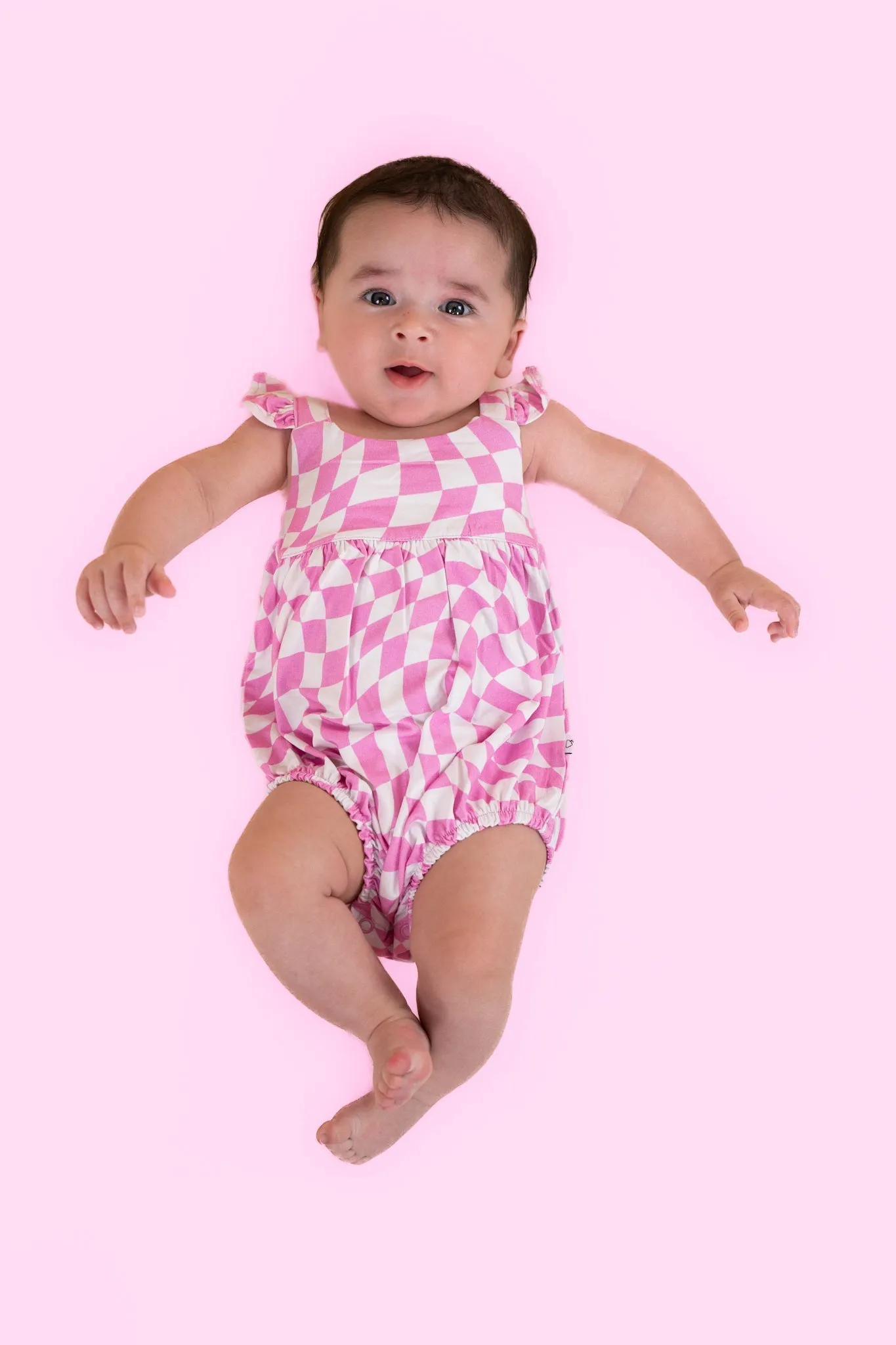 Bubblegum Wavey Checkers Dream Bubble Romper