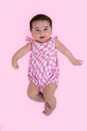 Bubblegum Wavey Checkers Dream Bubble Romper