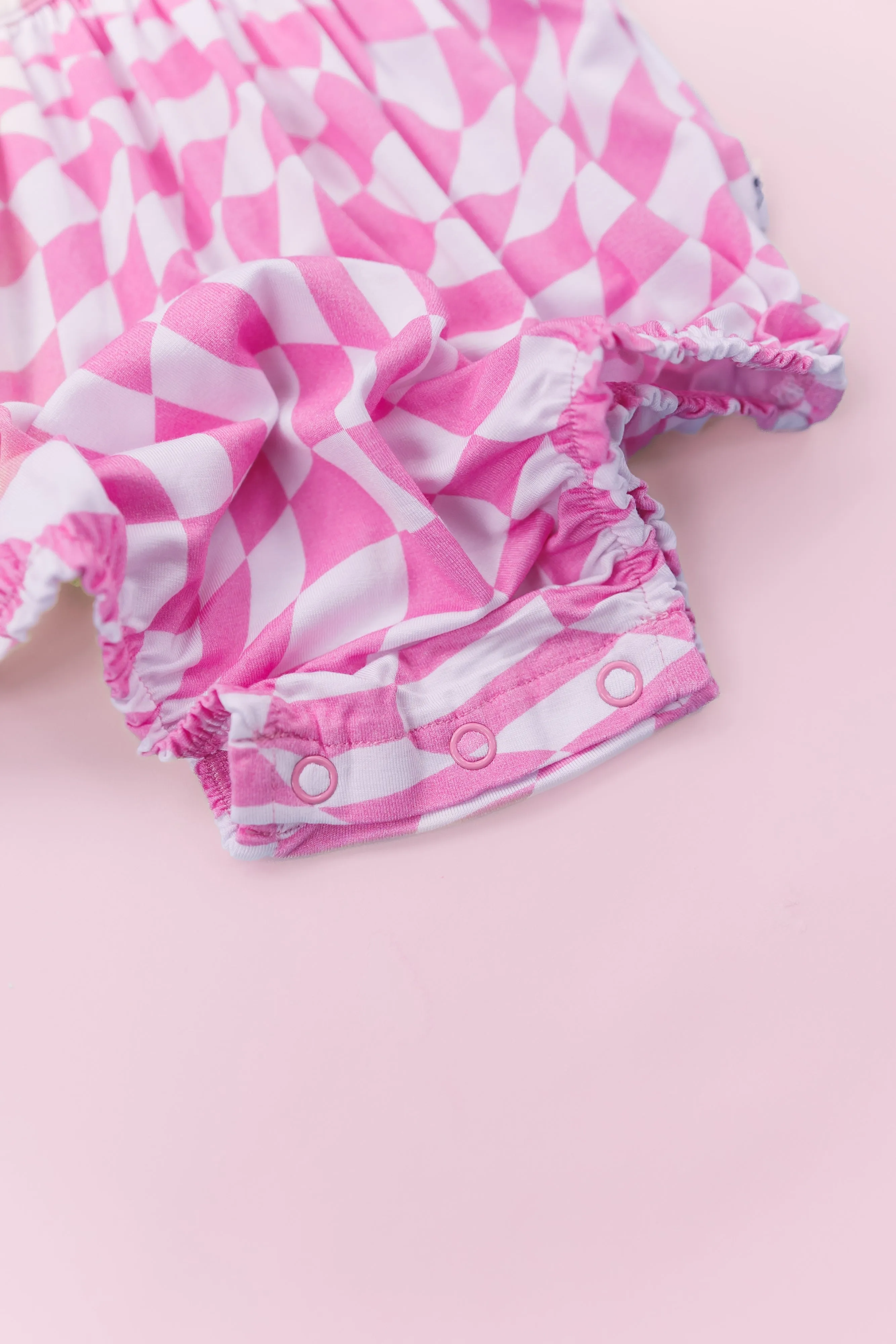 Bubblegum Wavey Checkers Dream Bubble Romper