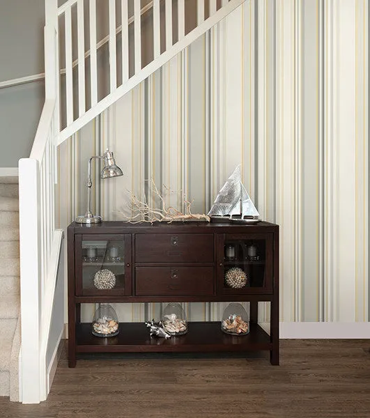 Cape Elizabeth Red Stripe Wallpaper from the Seaside Living Collection
