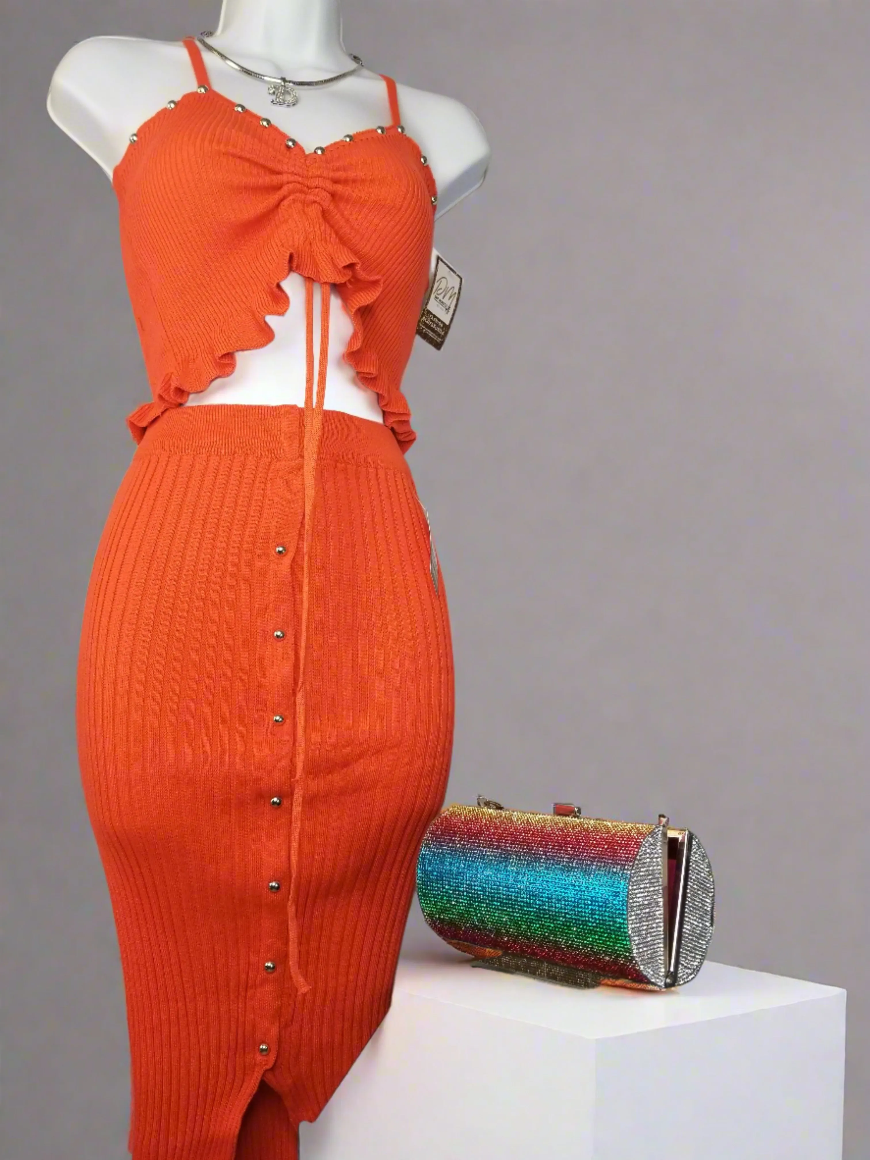 Cataleya 2pc Ribbed Knit Skirt Set