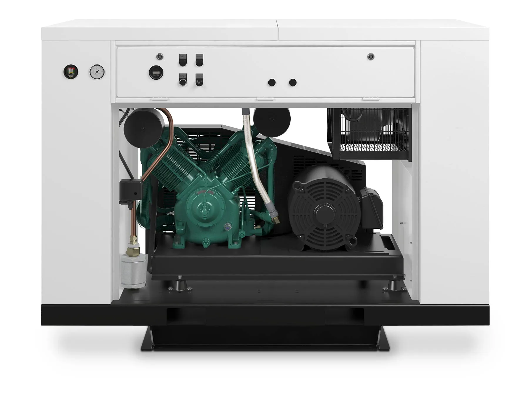 Champion HQR15F-12 Revolution 15hp Quiet Enclosed Reciprocating Air Compressor, 120 Gallon Air Receiver, 46.6 CFM @ 175 PSI, 68 dBa