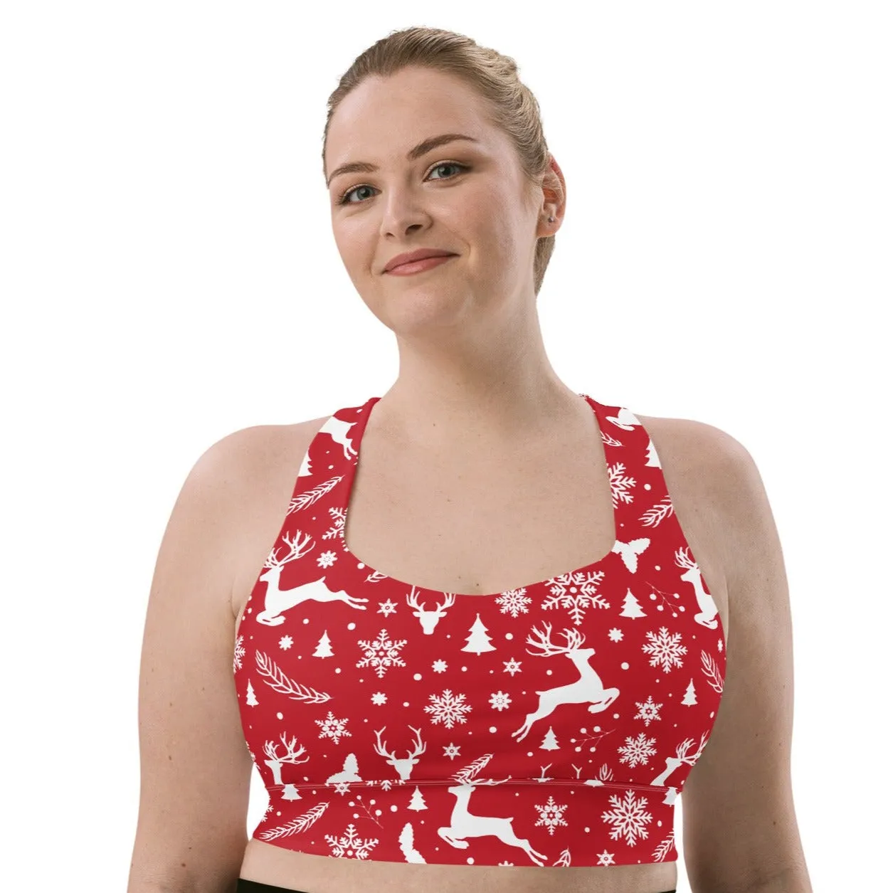 Christmas in July Longline Sports Bra, lioness-love