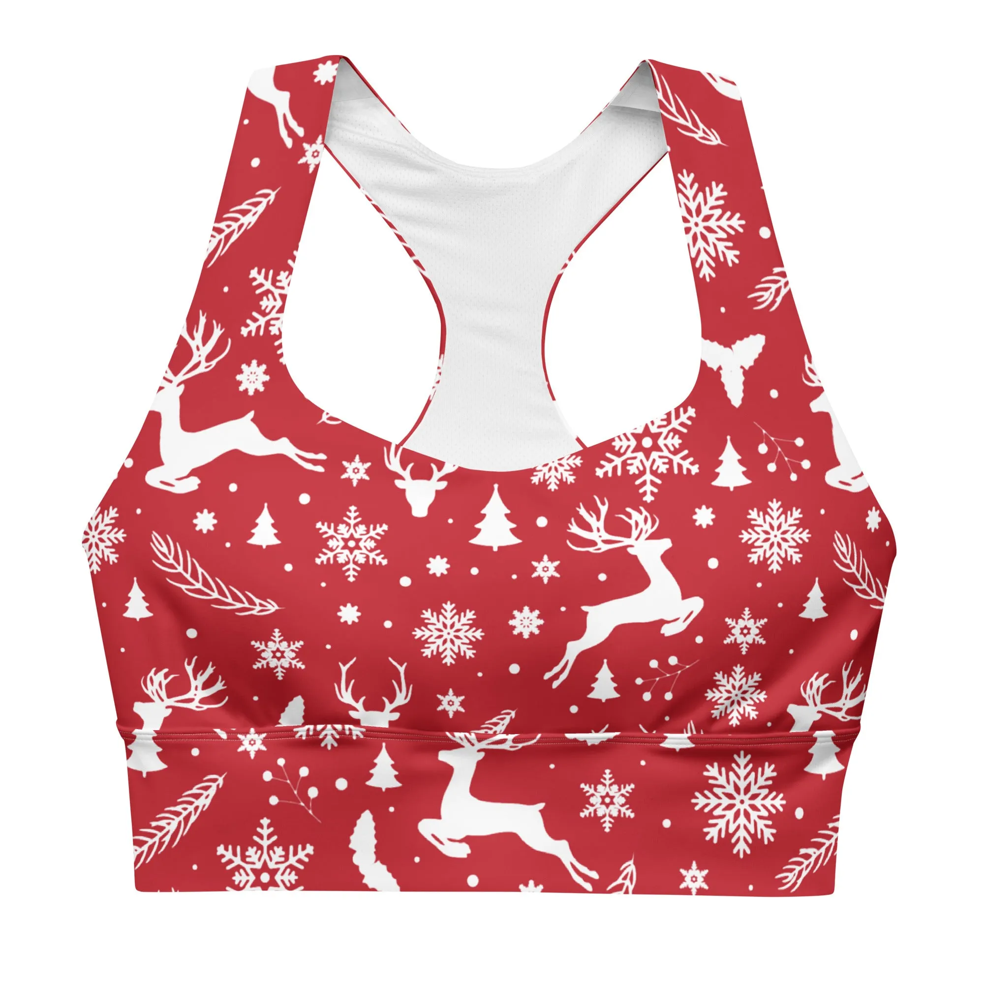 Christmas in July Longline Sports Bra, lioness-love