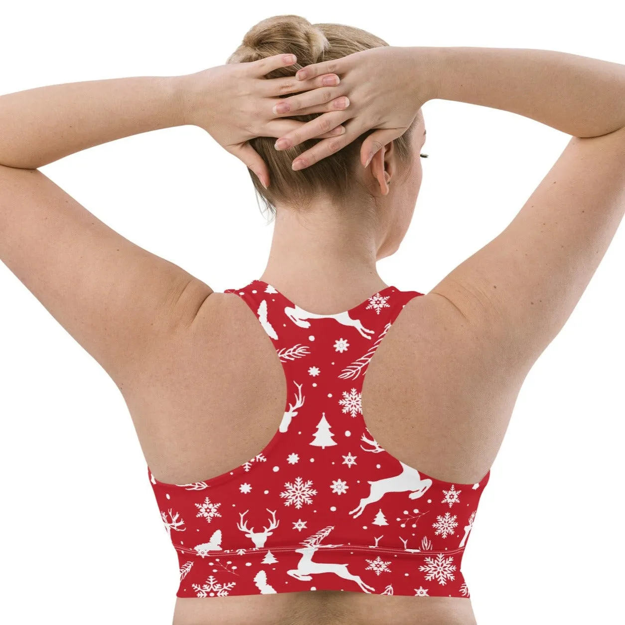 Christmas in July Longline Sports Bra, lioness-love