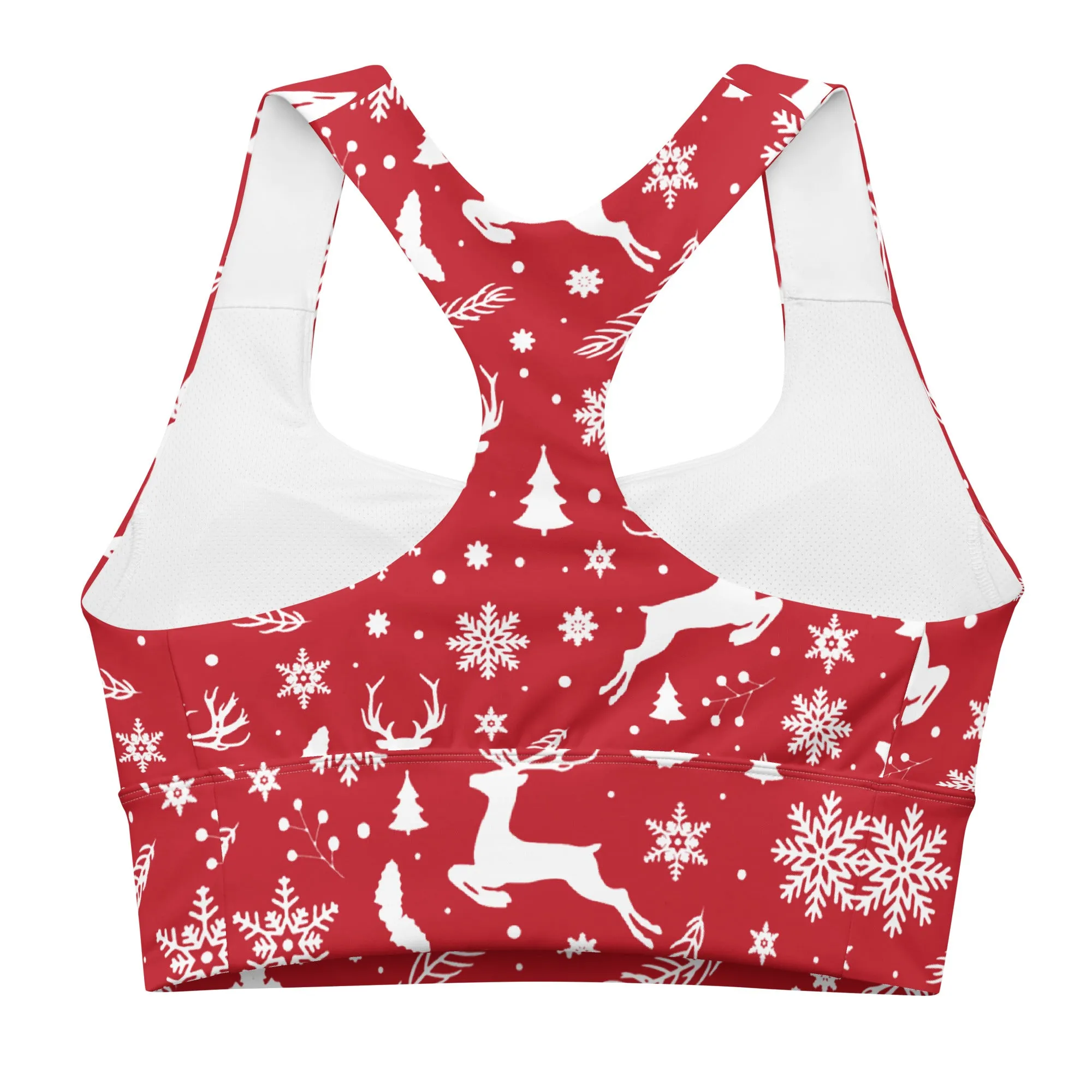 Christmas in July Longline Sports Bra, lioness-love