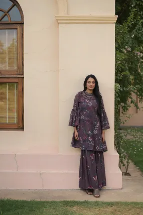 Cocoa Charm Kurta With Sharara